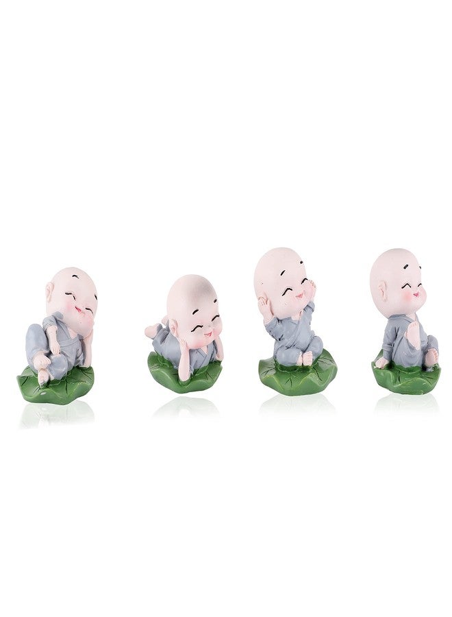 NYRWANA Polyresin Little Baby Figurine/Monk/Sculpture Set of 4 for Home Décor - Image 2